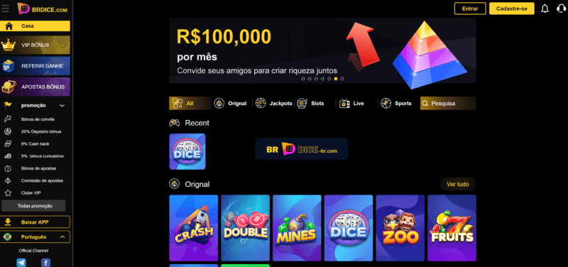Aplicativo de jogo de aposta